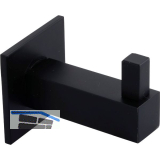 Mantelhaken Tikal mit Platte 40 x 40 mm, T 55 mm, Edelstahl schwarz matt