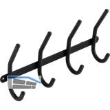 Garderobenleiste Gelon mit 4 Haken, Breite 310 mm, Stahl schwarz matt