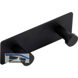 Garderobenleiste Gabios mit 2 Haken, Breite 120 mm, Stahl schwarz matt