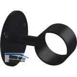 Bar-Reling Wandst�tze gerade f�r Rohr-� 38 mm, T 75,5 mm, Schwarz beschichtet