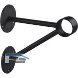 Bar-Reling Wandst�tze mit Diagonalstreben f�r Rohr-� 38 mm, Schwarz beschichtet