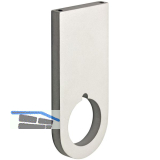 CINETTO Schrankrohrlager Mittelst�ck zu Schrankrohr rund, Aluminium silberfarbig