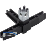 ALUMIS Smartcube Eckknoten 4sh mit Stellfu� Zamak schwarz