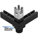 ALUMIS Smartcube Eckknoten 3s mit Stellfu� Zamak schwarz
