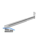 Teleskop-Schrankrohr oval 600 - 900 mm Stahl verchromt