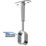 Schrankrohrlager Oval 7-f�r Schrankrohr offen 30 x 15 mm, Zamak verchromt