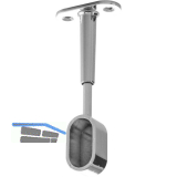 Schrankrohrlager Oval 7-f�r Schrankrohr geschlossen 30 x 15 mm, Zamak verchromt