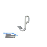 Haken Spezial f�r Oval-Schrankrohr 30 x 15 mm, Zamak verchromt