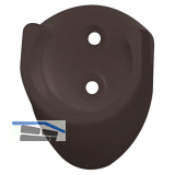 Schrankrohrlager Rund 1 � 19 mm, Kunststoff braun