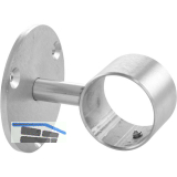 Bar-Reling Wandst�tze gerade f�r Rohr-� 38 mm, T 75,5 mm, Edelstahl geschliffen