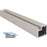 ALUMIS Alurahmenprofil schmal, L�nge 2500 per Stange, Edelstahl Effekt