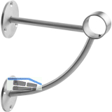 Bar-Reling Wandst�tze m. Diagonalstrebe f�r Rohr-� 38 mm, Edelstahl geschliffen