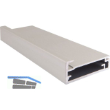ALUMIS Alurahmenprofil breit, 2. Dichtungsnut, L�nge 2500 mm, Edelstahl Effekt