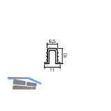 ALUMIS GST Innenfront Einfachlaufschiene oben, 11 x 8,5 mm, Aluminium eloxiert