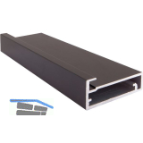 ALUMIS Alurahmenprofil breit, L�nge 2500 per Stange, schwarz matt eloxiert