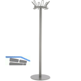 Standgarderobe Larga H�he 1830 mm, Stahl silberfarbig beschichtet