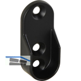 Schrankrohrlager Oval 1 f�r Schrankrohr, 3 Schraubl�cher, Zink schwarz