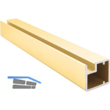 ALUMIS Alurahmenprofil schmal, L�nge 2500 per Stange, messing matt eloxiert