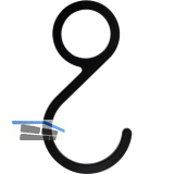 SIMAUSROM Haken f�r Schrankrohr rund D25 mm Aluminium schwarz matt