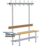 RONTEC Sitzbankst�nder einseitig mit Schuhablage 1500 mm Alu natur eloxiert