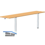 RONTEC Sitzbank wandbefestigt 1500 mm Alu natur eloxiert