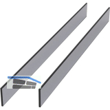 CONERO ESG f�r Innenauszug 72 H, Lichte Korpusbreite 534-594 mm, Floatglas grau