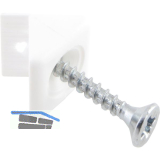 R�ckwandverbinder mit Schraube 3,5 x 25 mm, Kunststoff weiss