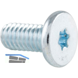 Zylinderschraube extrem niedriger Kopf M 5x6 Torx 15 - Stahl 08.8 verzinkt-blau