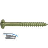 DIN96 3.5 x 30 Messing blank Holzschraube Halbrundkopf mit Schlitz