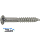 DIN95 5.0 x 50 Messing verchromt Holzschraube Linsensenkkopf mit Schlitz