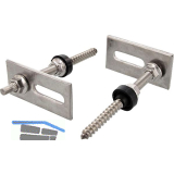 Stockschrauben mit Adapterblech + Mutter + EPDM M12x250 - Edelstahl A2