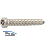 Sicherheitsschraube LKO 6.3x38 Blechschraube TX27 und PIN - Edelstahl A2