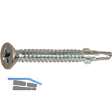 DIN7504 4.2x45 Phillips Kreuzschlitz verzinkt Fl�gelbohrschraube Senkkopf