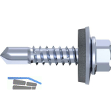 REISSER RS-K, REFABO Plus Bohrschraube 5.5x25/E16 verzinkt-blau / KP