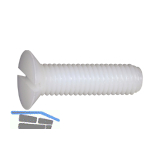 ~DIN963A M 4x 25 PA 6.6 Polyamid natur Senkschraube mit Schlitz