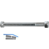 DIN601 4.6 M12x380 verzinkt-blau Mutterschraube (Bauschraube)