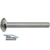 Kombischraube M 6x 30 verzinkt mit Pozidriv Kreuzschlitz und Schlitz
