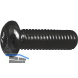 ISO7380-1 010.9 M 6x10 verzinkt schwarz Linsenschraube mit Innensechskant