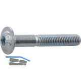 ISO7380-2 010.9 M 8x 45 verzinkt-blau Linsenschraube mit Flansch und ISK