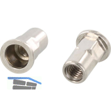 Blindnietmutter Flachkopf M 6x 15.5 Teilsechskantschaft offen, Edelstahl A2