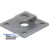 PITZL 5-Lochplatte f�r M20 mit Sicherungslasche 100x100x6 ZiNiP beschichtet