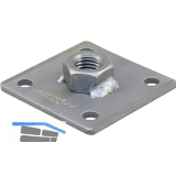 PITZL 5-Lochplatte 80x80x5 mit Mutter M20 verschwei�t ZiNiP beschichtet