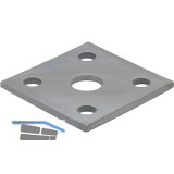PITZL 5-Lochplatte f�r Gewinde M24 100x100x6 ZiNiP beschichtet