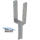 Pfostentr�ger U-Form mit T-Eisen 91 mm feuerverzinkt