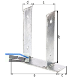 Pfostentr�ger C-Form 91X50X210 feuerverzinkt