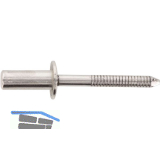 ISO16585 Dichtblindniete Flachrundkopf 4.0x 6 Edelstahl mit gerilltem Nietdorn