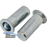 Blindnietmutter Flachrundkopf r�ndl. Rundsch. geschl. M 8x26.5 Stahl verzinkt