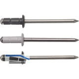 Mehrbereichsniete FRK 3.2x 8 Aluminium mit Edelstahldorn RAL7005 prefahellgrau