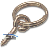 Bilderring mit Ringschraube Gr��e 4 �16 Innen Stahl vermessingt