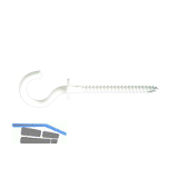 Gebogener Schraubhaken mit Holzgewinde 4,4x83 wei� beschichtet